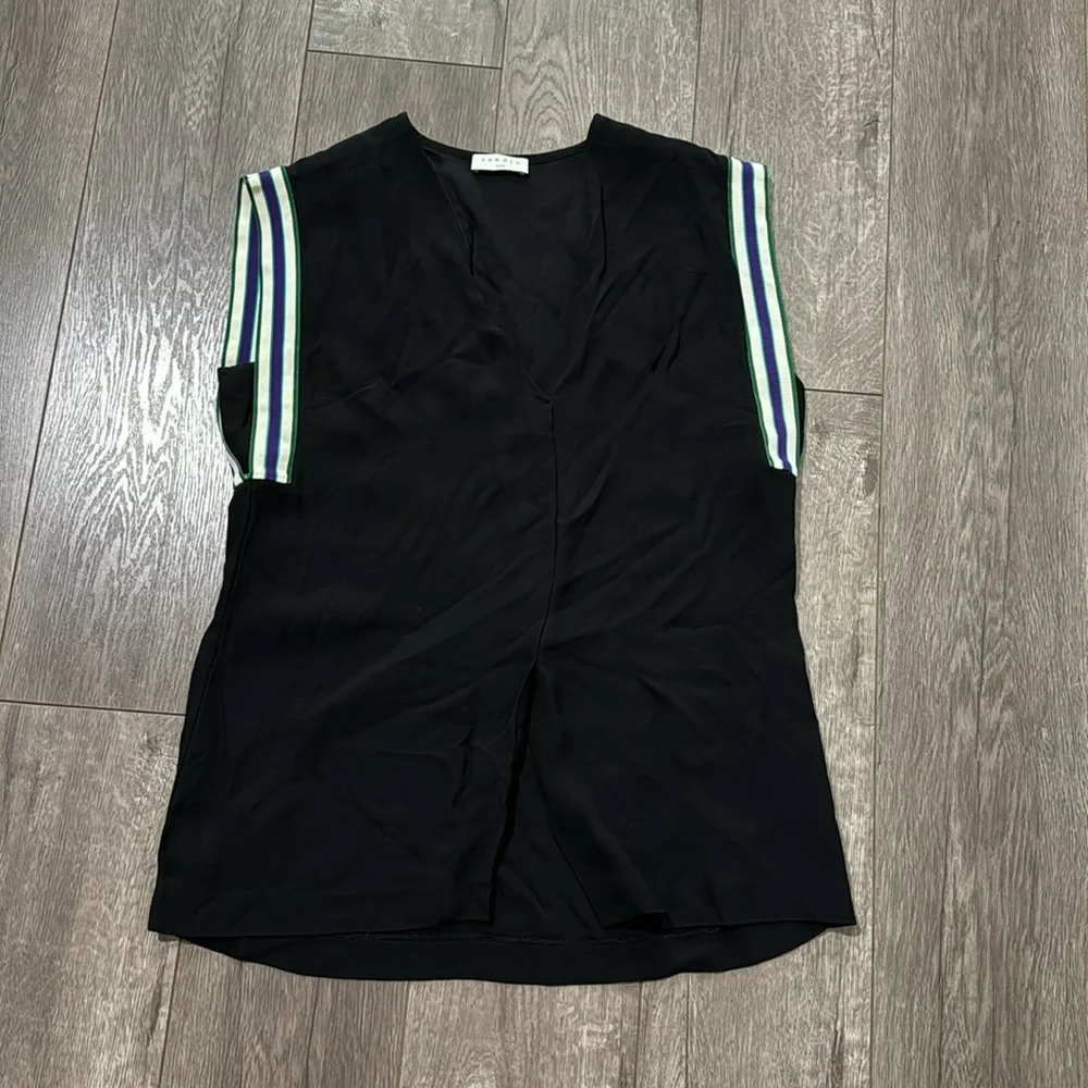Sandro Paris Sabra Stripes Sleeveless Blouse size 1 - Picture 5 of 8